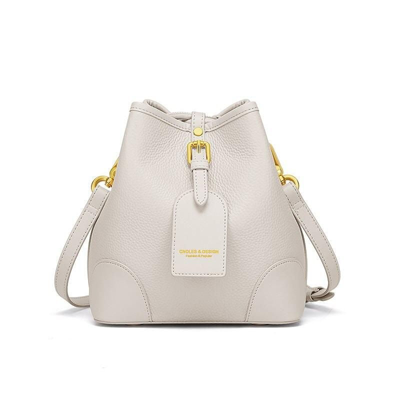 Elegant Leather Bucket Bag