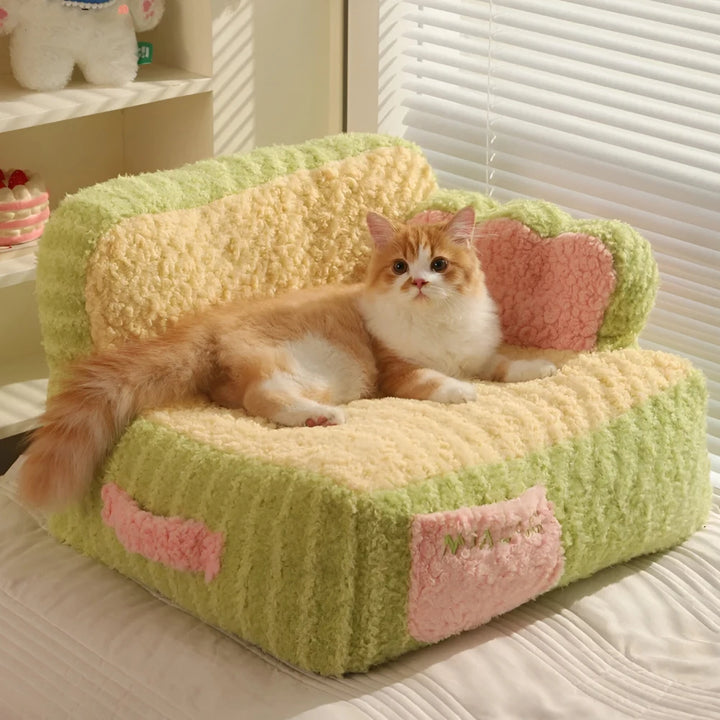 Cozy Cat Sofa Bed – Warm, Thick Cotton Nest for Kittens & Small Pets