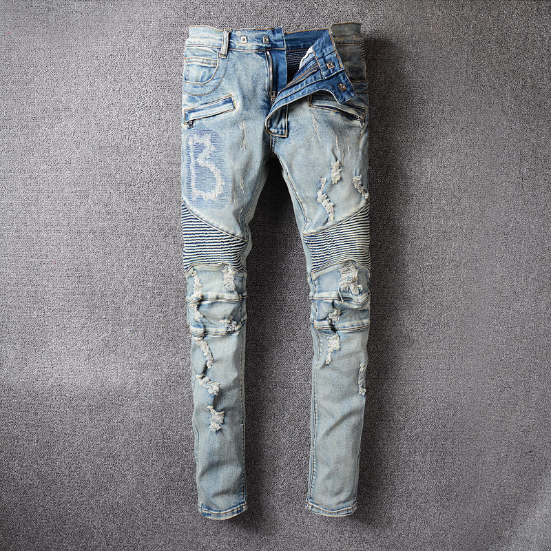 Worn Beggar Worn Multi Pocket Slim Fit Elastic Pants