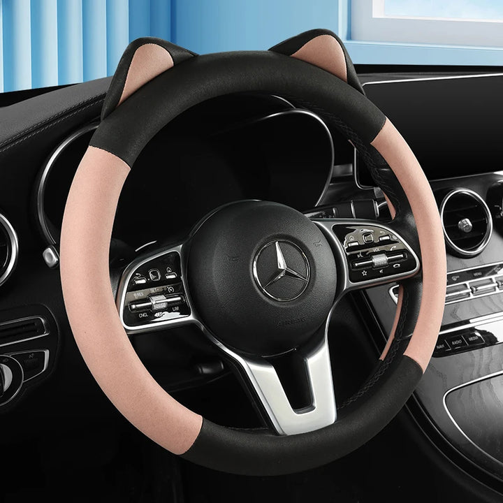 Cat Ears Steering Wheel Cover - Stylish Anti-Slip Car Handle Cover