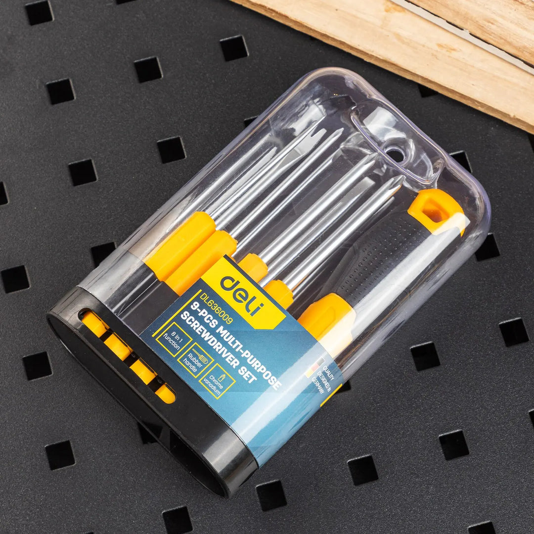 9-Piece High-Quality Screwdriver Set with Y-Shape Handle