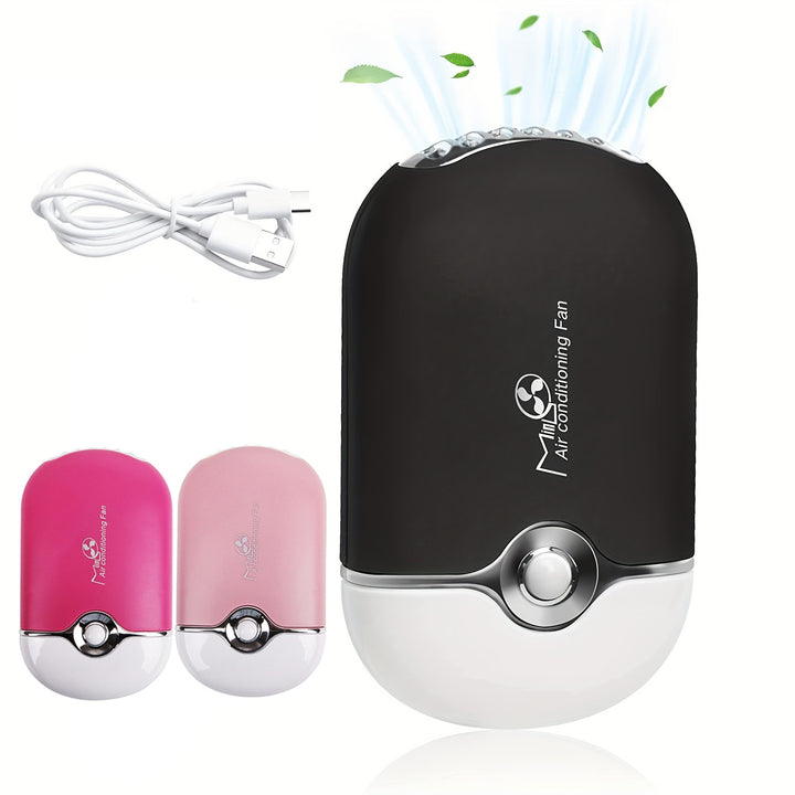 USB Rechargeable Mini Eyelash Fan with Multi-Angle Bracket and Cooling Sponge