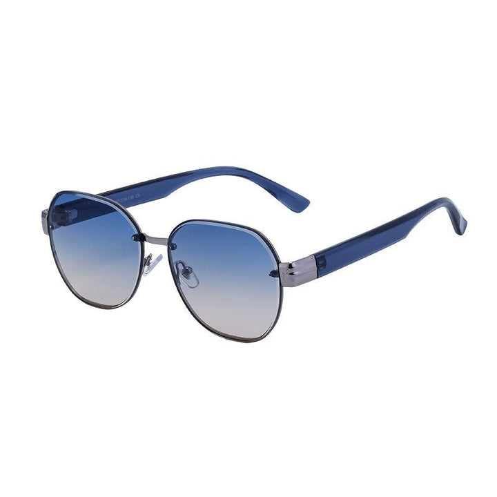 Trendsetting Oversized Rimless Round Sunglasses