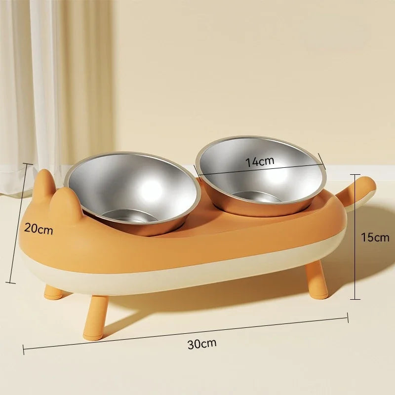 Stainless Steel Double Bowl Feeder