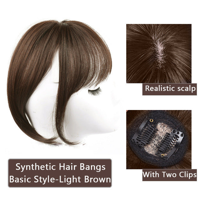 3d Bangs Straight Replacement Hair Covering Hairline Wig Set High-temperature Fiber