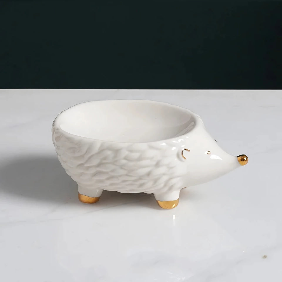 Charming Hedgehog Ceramic Soap Dish - Bathroom Accessory