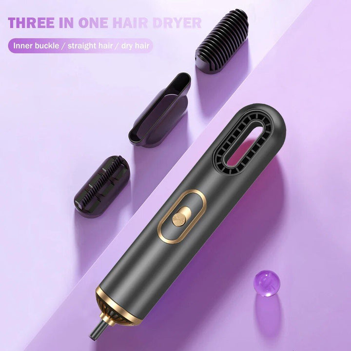 Compact 3-in-1 Anion Hair Dryer with Straightening Comb and Overheat Protection