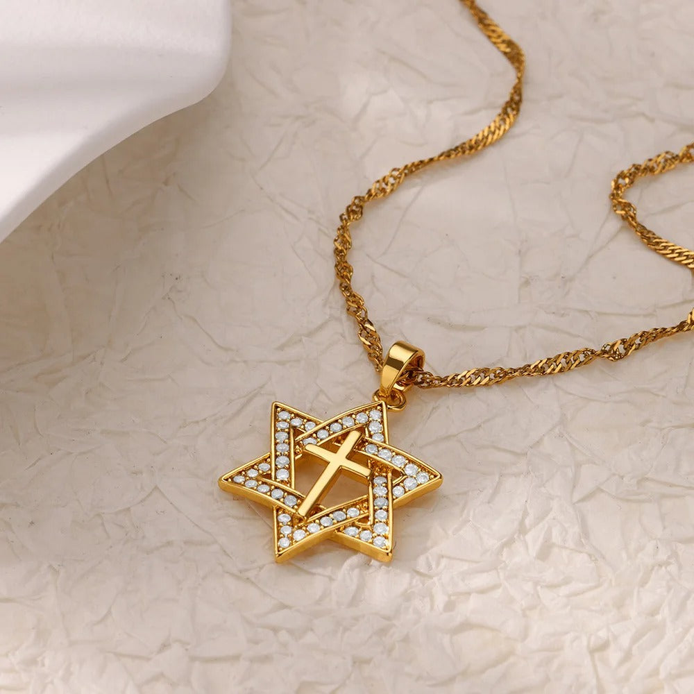 Cubic Zirconia Star Pendant Necklace