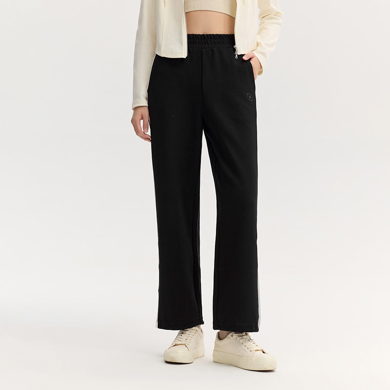 Elastic Waist Textured Wide Leg Pants