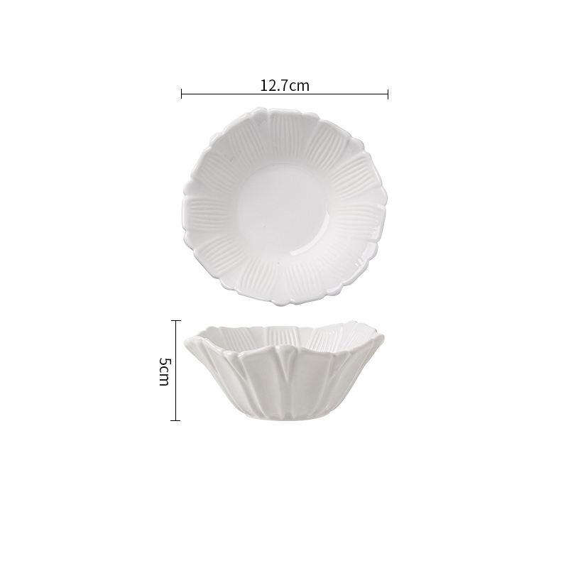 Flower Shaped Ceramic Deep Bowl