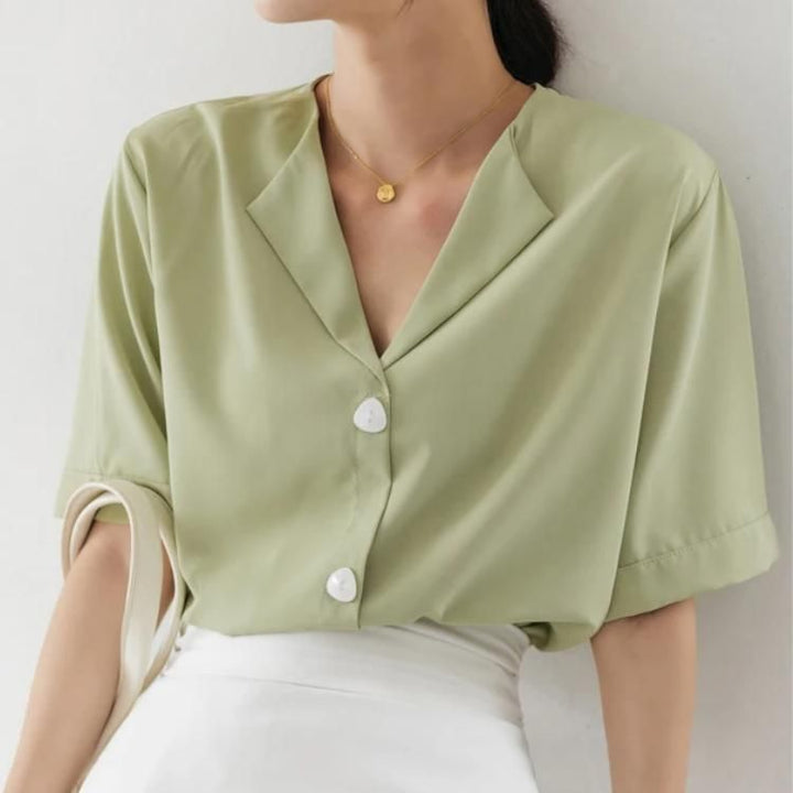 Summer Casual Chic Green Shirt