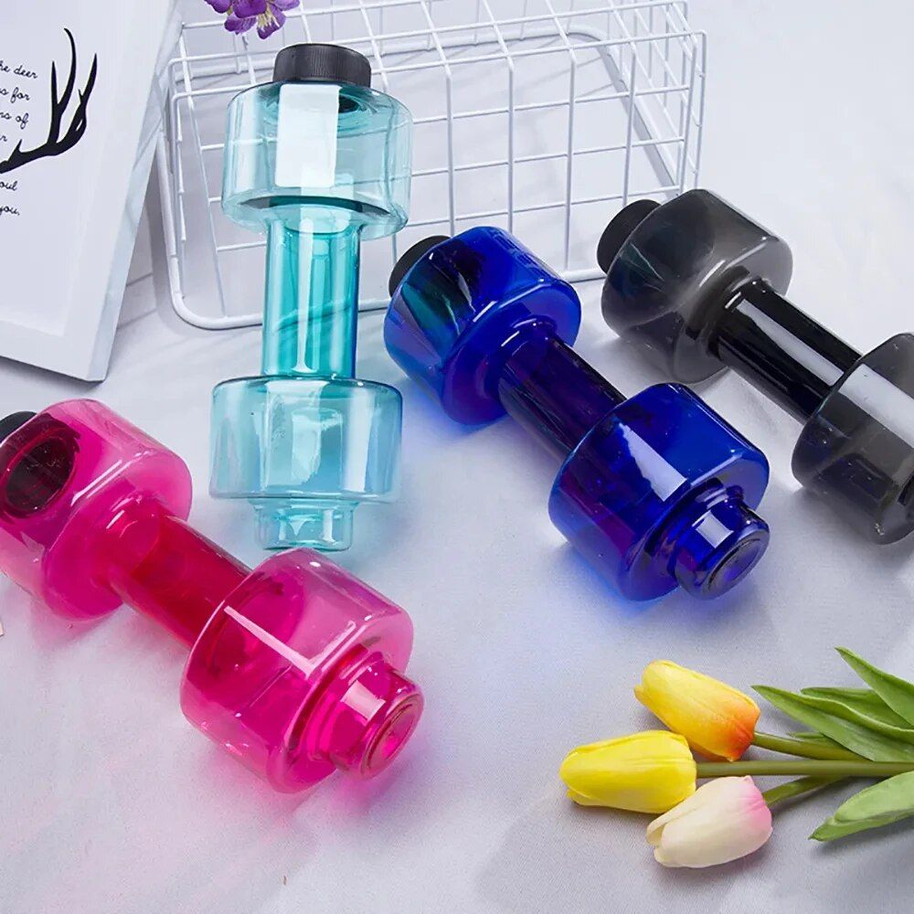 Multifunctional Dumbbell Shaped Water Bottle for Fitness Enthusiasts