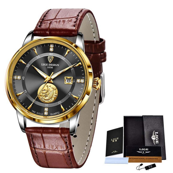 Mechanical Watch Fish Leap Longmen Watch Double Calendar Mechanical Watch Men's Waterproof