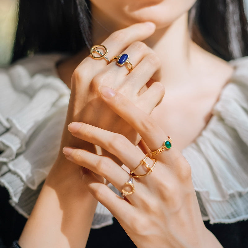 Women's Vintage Lapis Lazuli Front And Back Ring