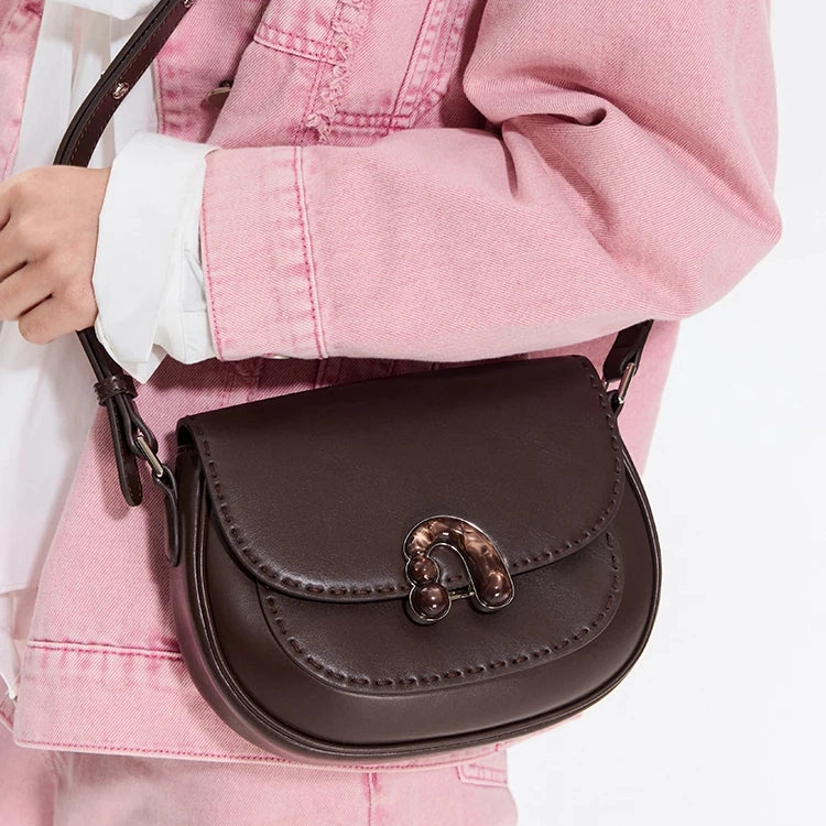 Elegant Chestnut Crossbody Bag