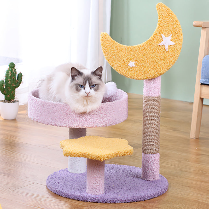 Three-Layer Cat Climbing Tower with Scratching Post & Jumping Platform