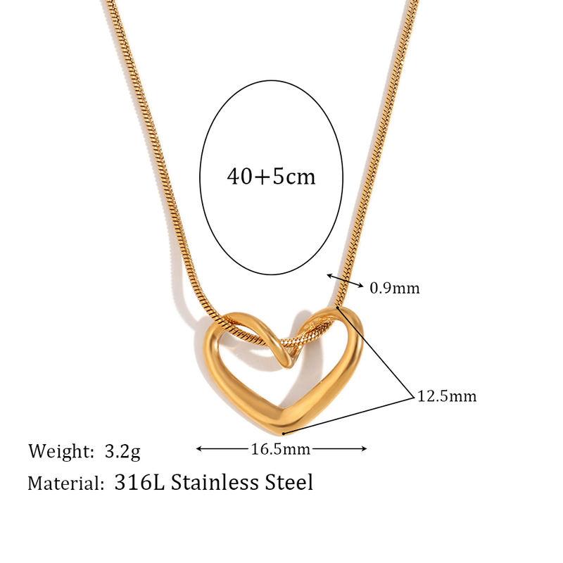 18K Gold Plated Heart Pendant Necklace with Minimalist Snake Chain - Tarnish Free & Hypoallergenic