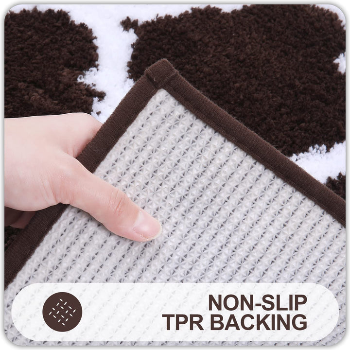 Ultra Soft Shaggy Bath Mat Set – 2 Piece Non-Slip Absorbent Rugs