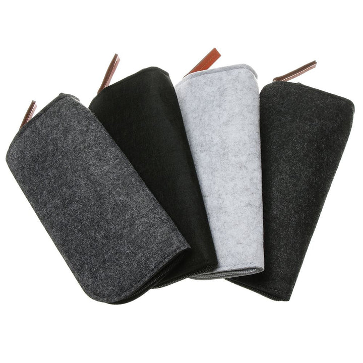 Multifunctional Wool Felt Cloth Zipper Glasses Case Bag