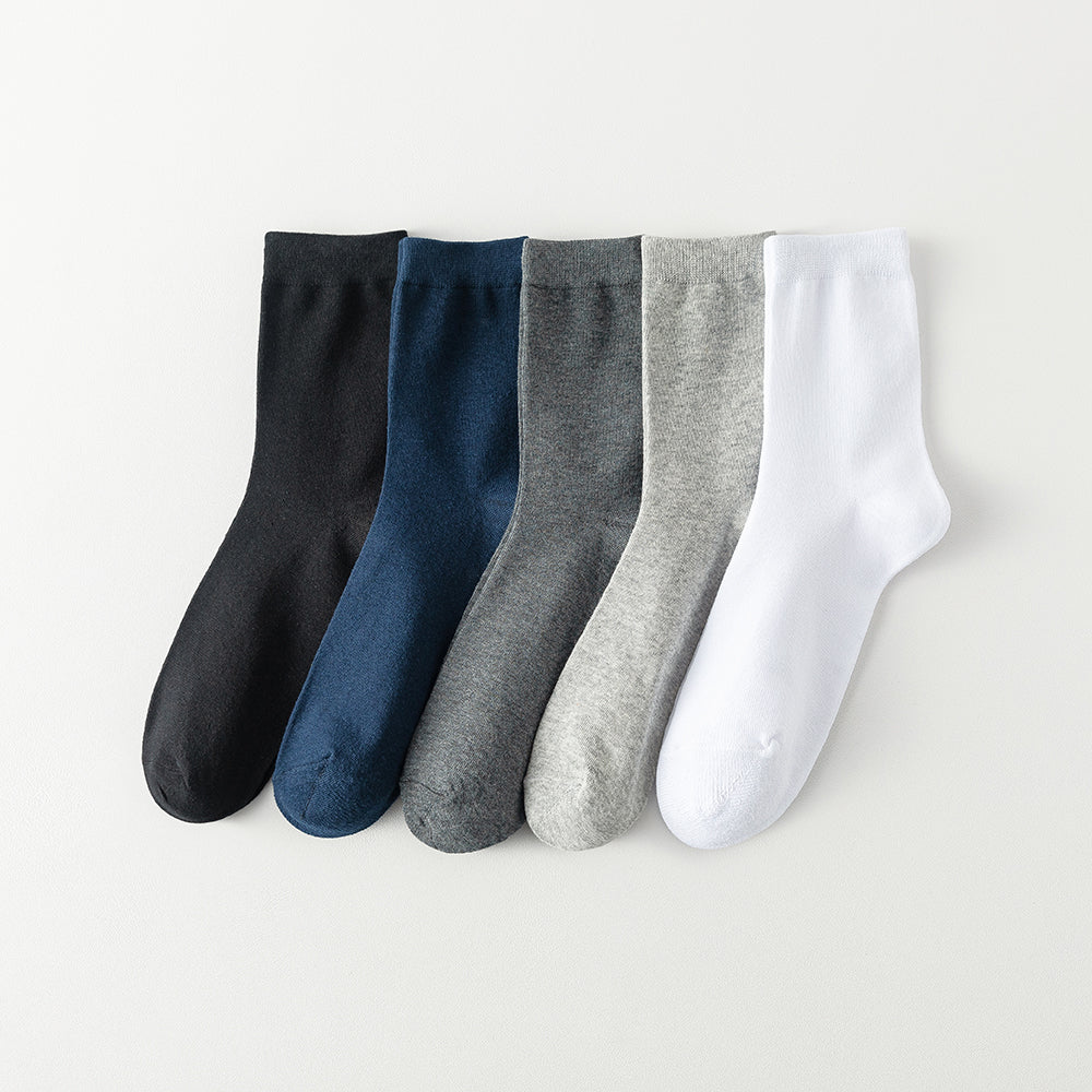 10 Pairs Men's Soft Breathable Cotton Business Socks