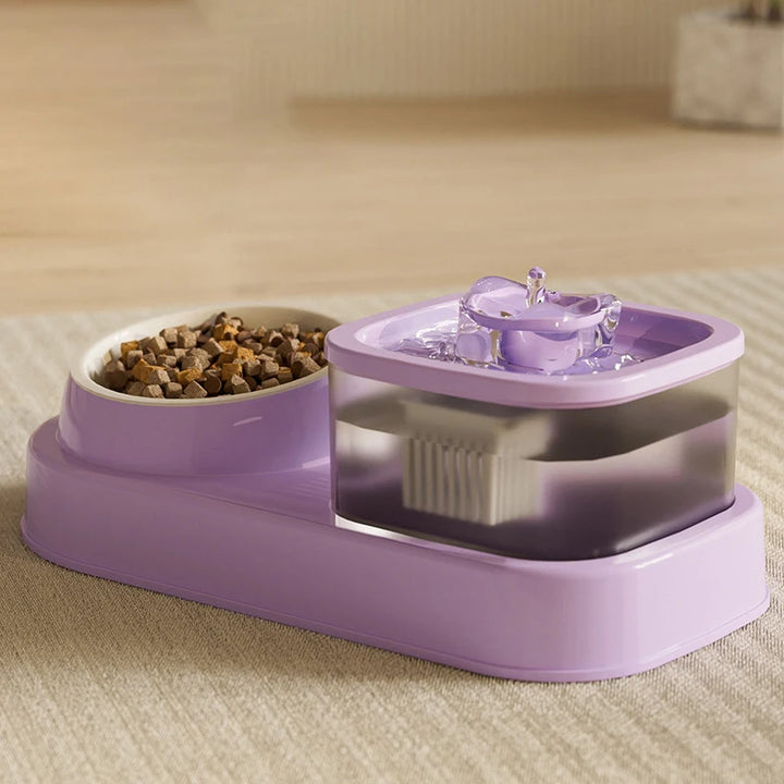 1L Automatic Cat Water Fountain & Food Bowl