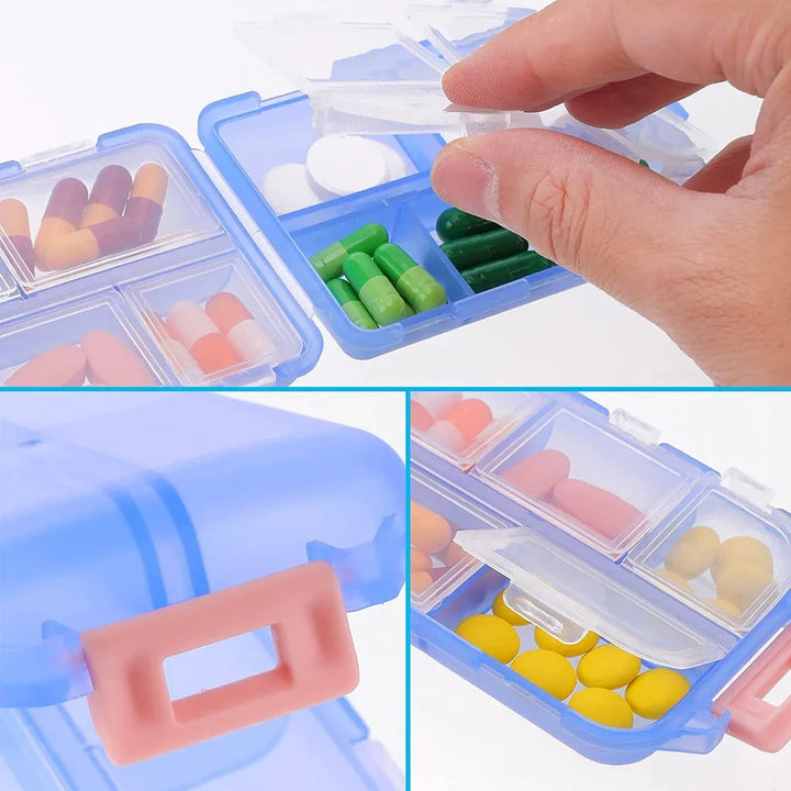 Travel Pill Organizer Pocket Portable Pill Case with 10 Compartments