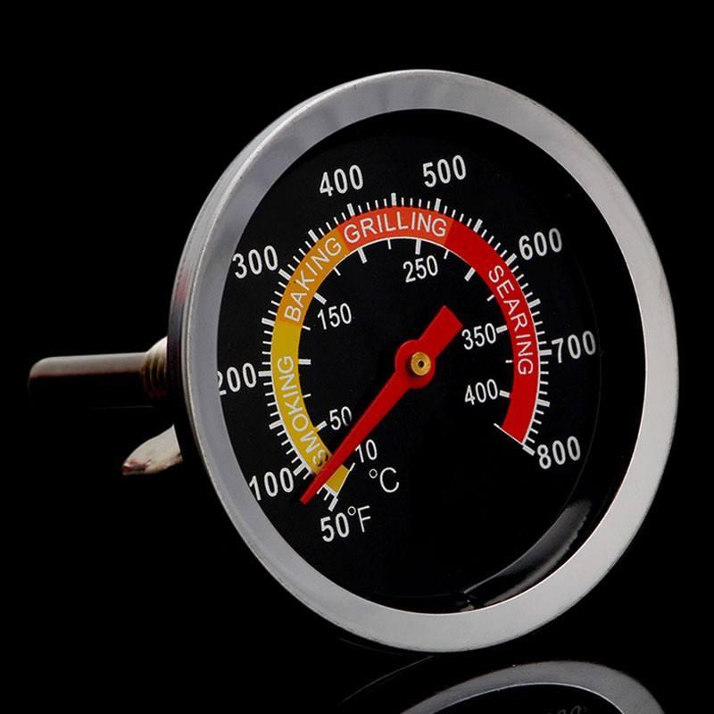 Stainless Steel BBQ Grill Thermometer Gauge - 50 to 800°F