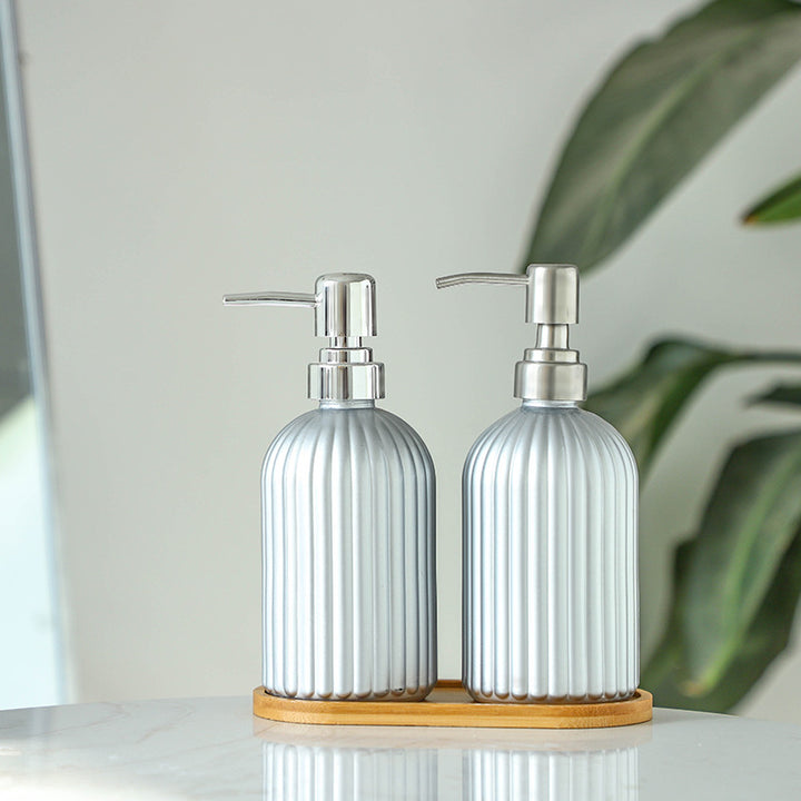 Elegant Glass Lotion and Soap Dispenser – Bathroom Essentials