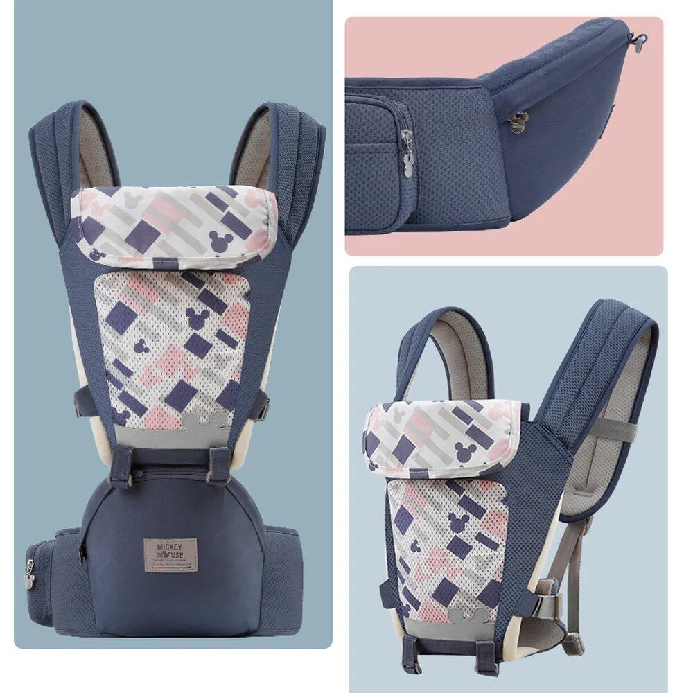 Versatile Baby Carrier with Hip Seat, Breathable & Adjustable Strap