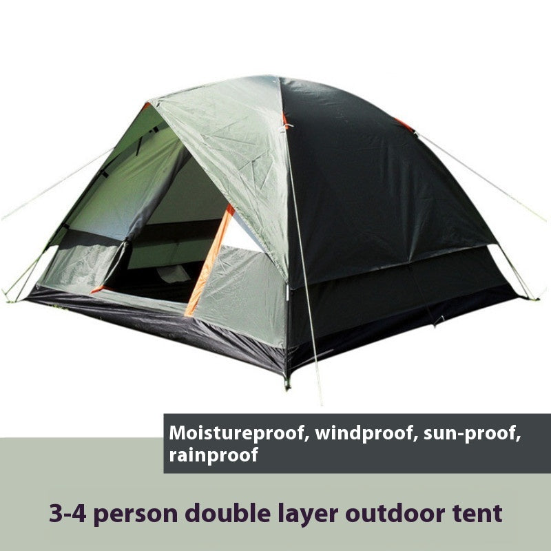 Outdoor Supplies Rain-proof Camping Tent Hand-mounted Double-layer Family Travel Camping Waterproof