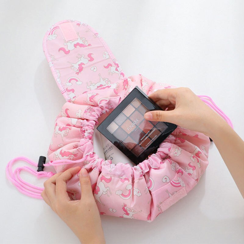 Portable & Waterproof Drawstring Cosmetic Bag - Multifunctional Travel Makeup Organizer