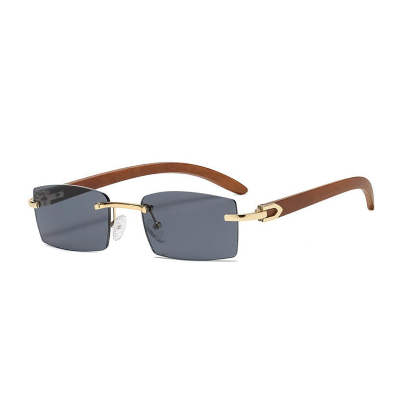 Rimless Wooden Sunglasses