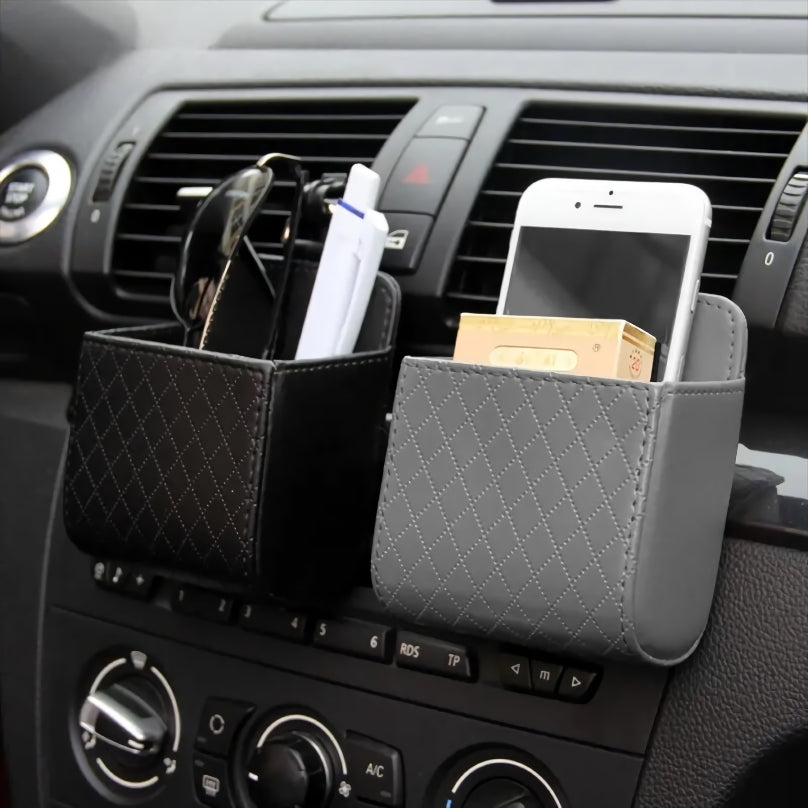 Leather Car Air Vent Organizer for Essential Accessories