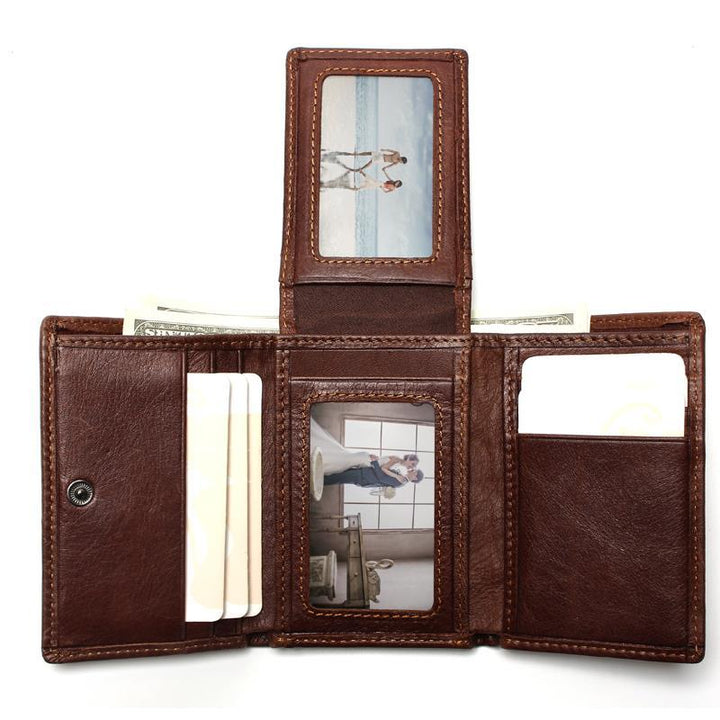 Men's ultra-thin leather wallet