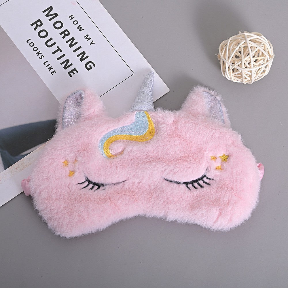 Cute Glitter Unicorn Plush Eye Mask