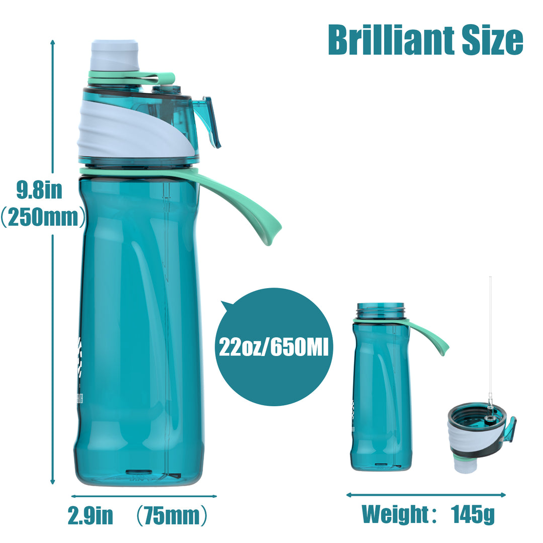 950ml Dual-Function Sports Water Bottle with Spray Feature