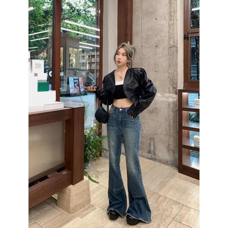 High Waist Slim Straight Loose Sagging Wide Leg Pants