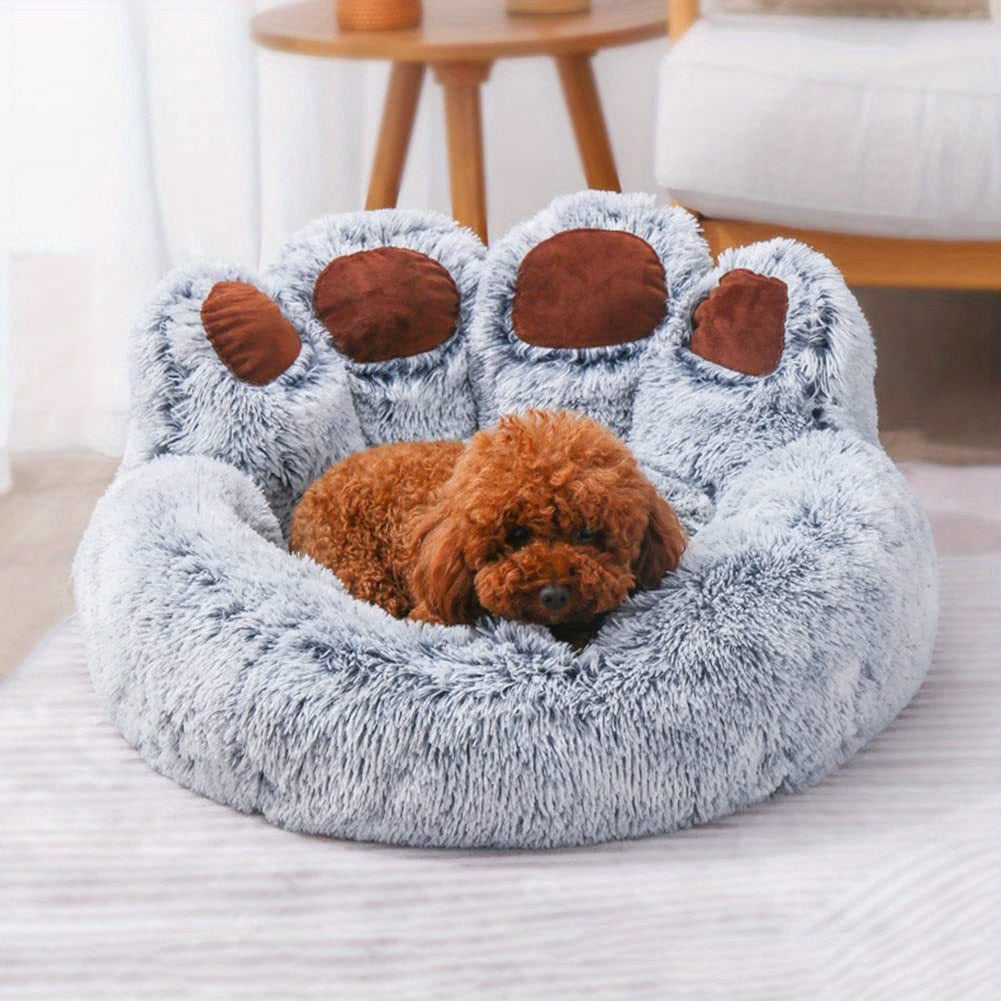 Cozy Bear Paw Shaped Pet Bed