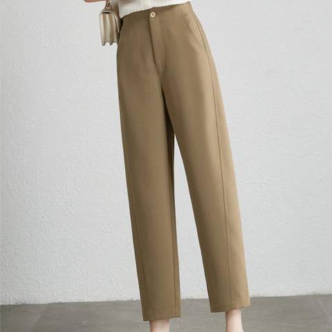 Brown Cropped Harem Pants for Women