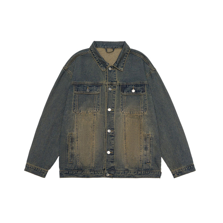 American Retro Washed Denim Jacket Fall And Winter Lapels Jacket