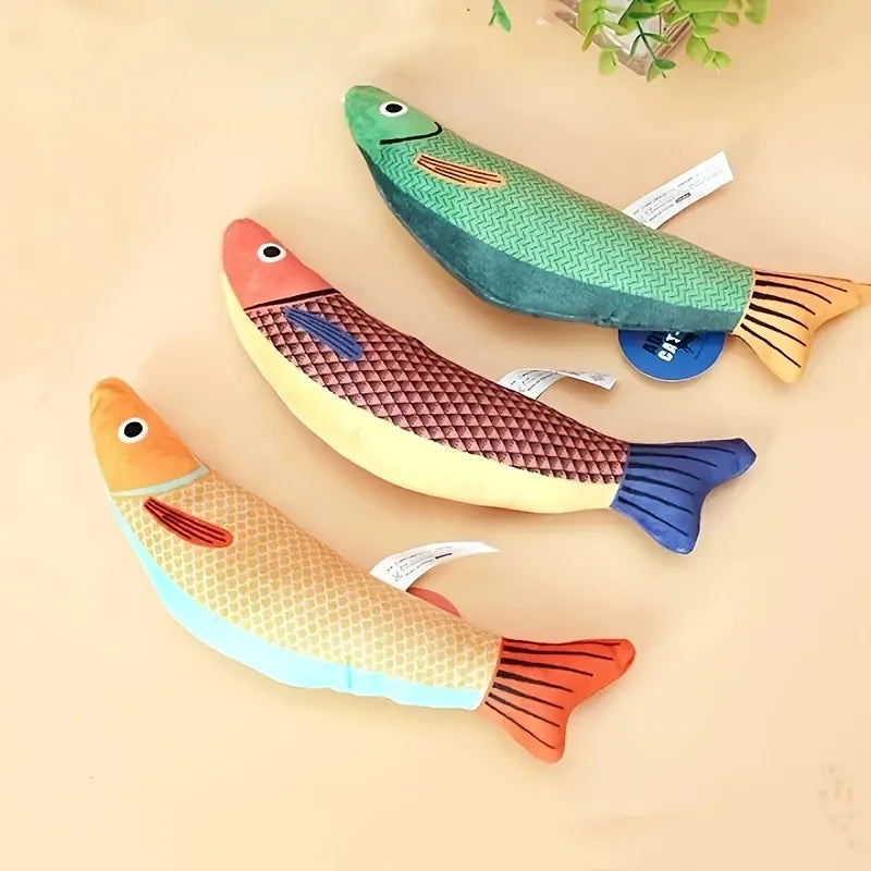 Crinkle Mackerel Cat Toy with Catnip - Soft & Durable Fish Playmate