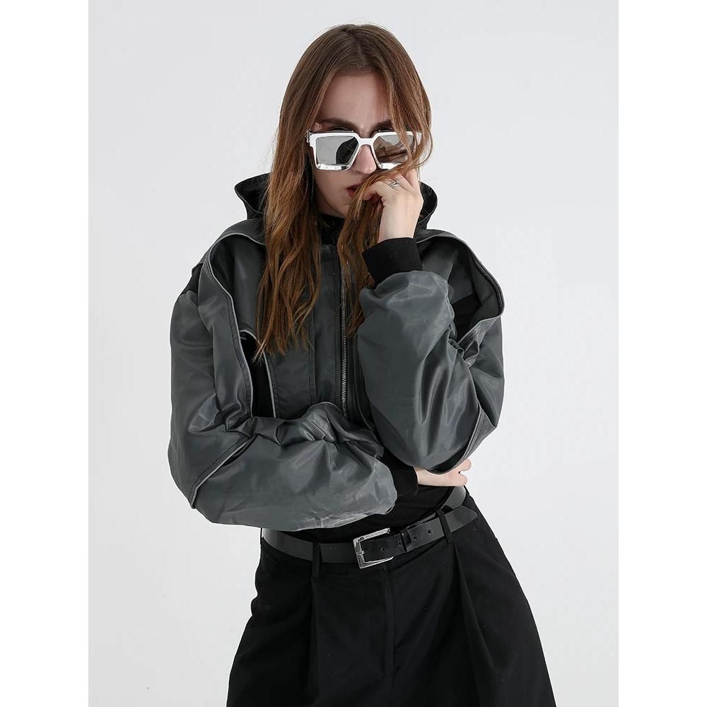 Autumn Reflective Splice Hooded Jacket