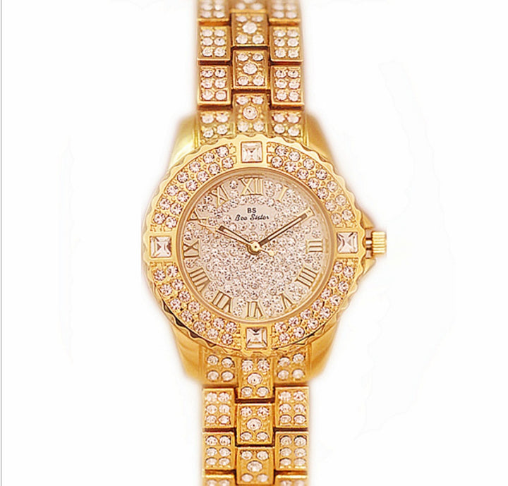 Full diamond ladies quartz watch