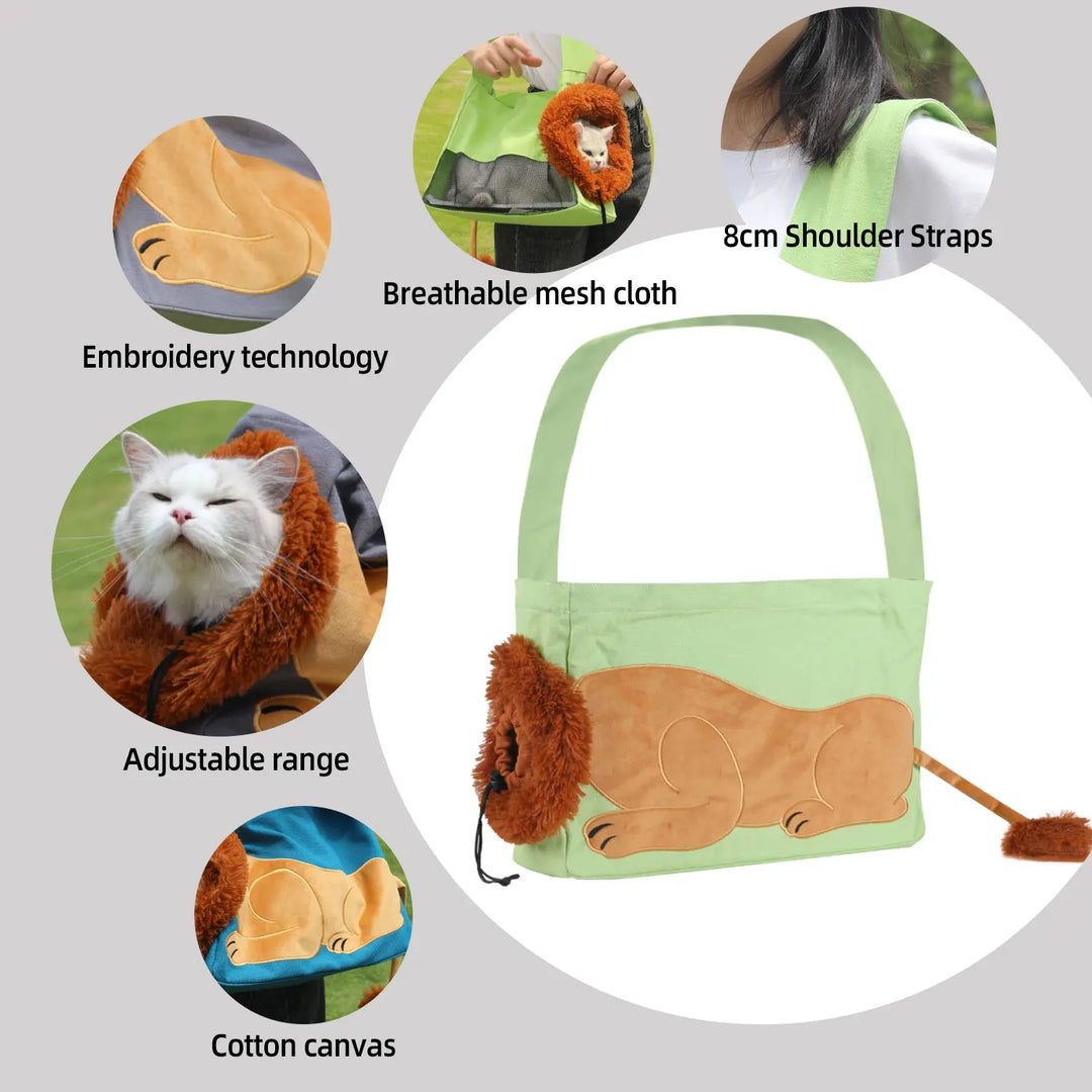 Lion-Shaped Cat & Dog Carrier Bag