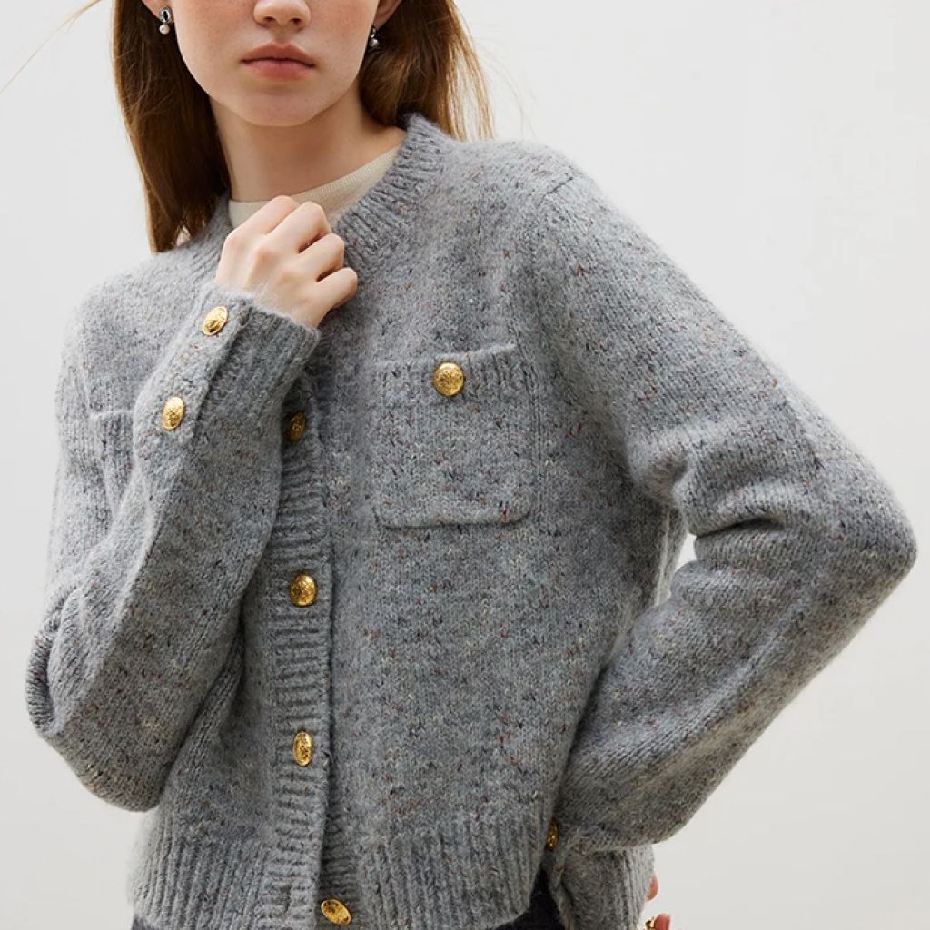 Wool Women Short Knitted Cardigan