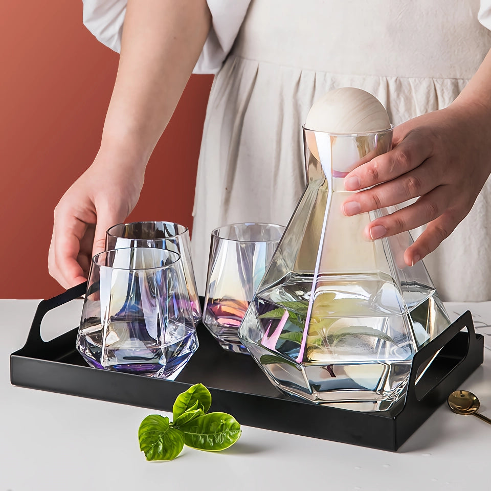 Elegant Glass Carafe Set with Wood Lid – Perfect for Every Occasion