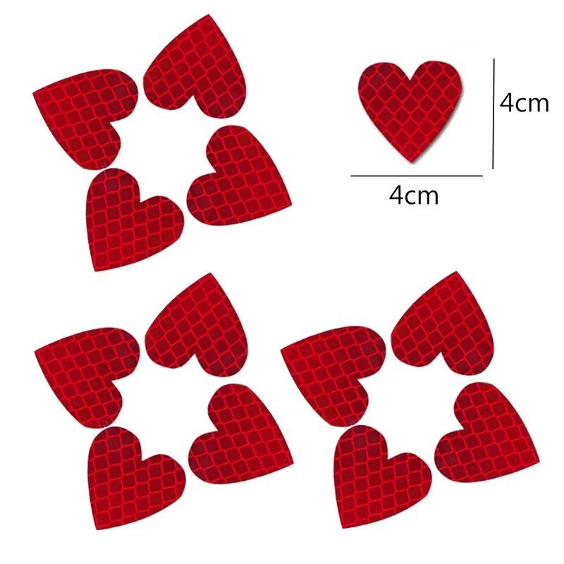 Heart-Shaped Reflective Safety Decals for Cars & Bikes