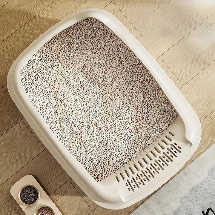 Semi-Closed Cat Litter Box with Scoop - Perfect for Small Cats & Dogs