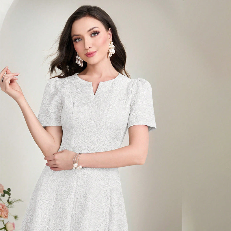 Women's Solid Color Short Sleeve Dress