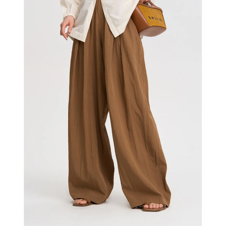 Pleated High Waisted Wide Leg Pants for Women